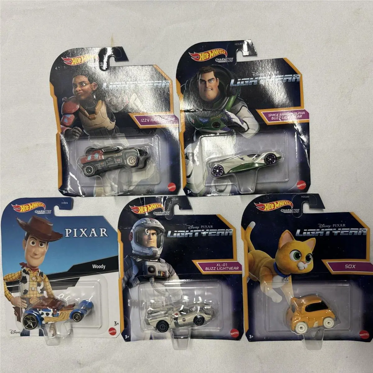 Includes Hot Wheels Character Cars Disney Pixar Woody Distress Box
