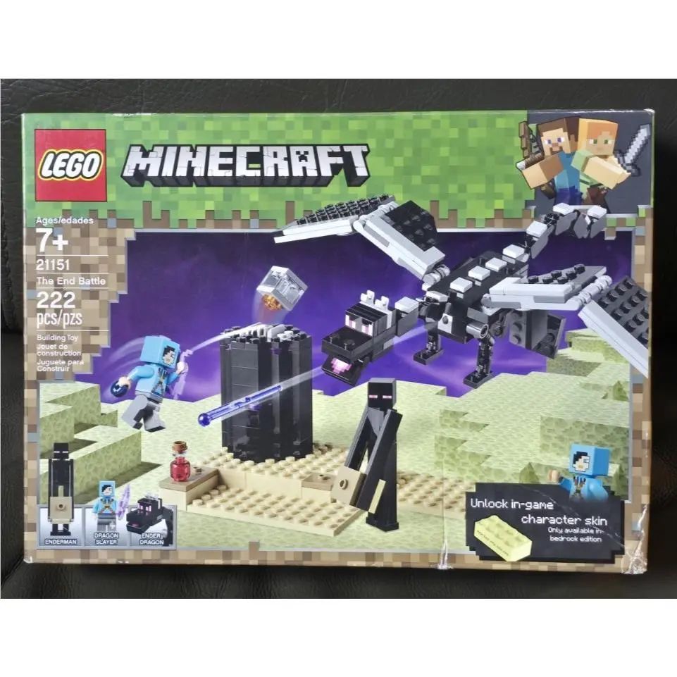 Lego Minecraft 21151 The End Battle 222pc Set w/ In-game Character Skin 7+