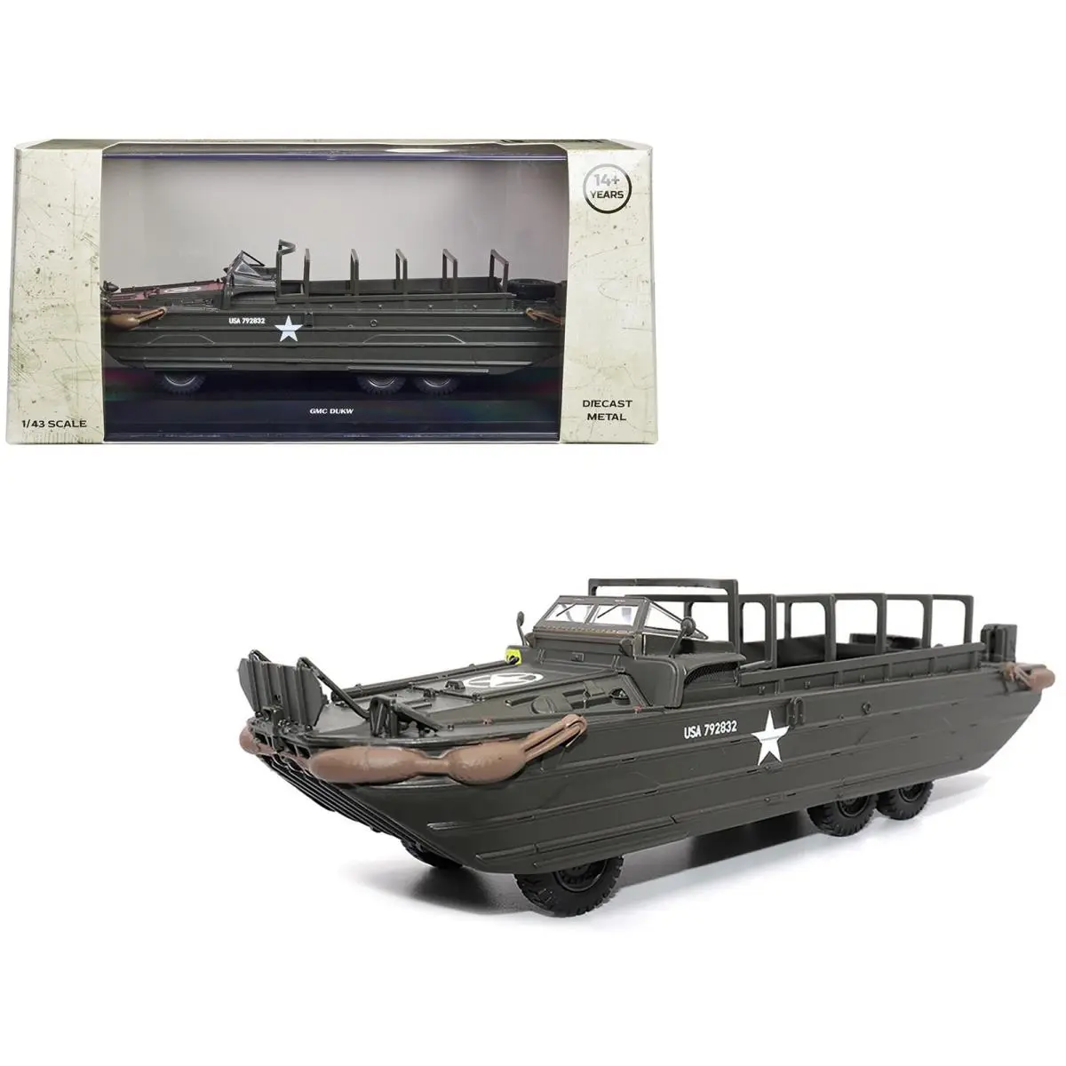 Gmc Dukw Amphibious Vehicle Olive Drab 1/43 United States Army