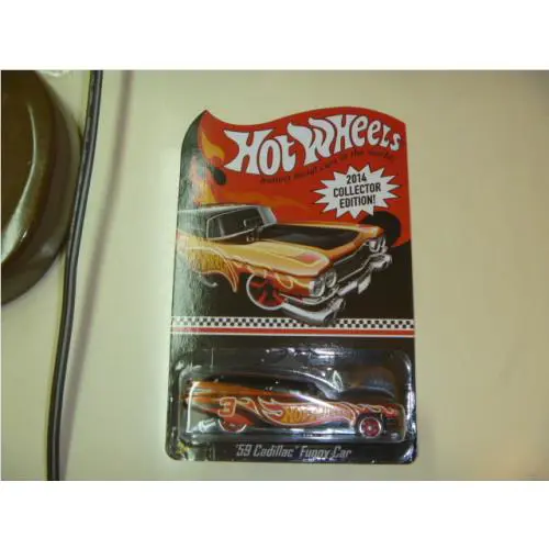 Hot Wheels 59 Cadillac Funny Car Mail IN Moc 2014 Real Riders