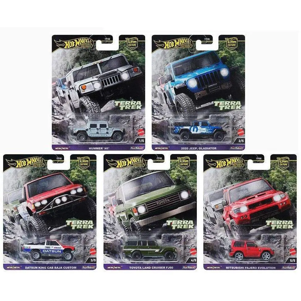 5-PACK Hot Wheels Car Culture Terra Trek Off-road Jeep 1:64 - 2024 Mix 3 Set