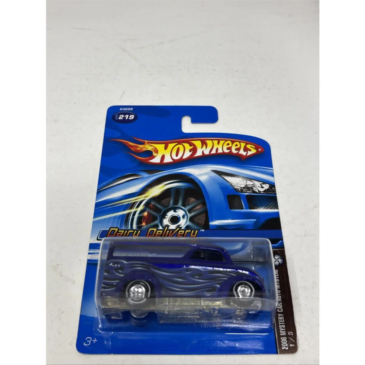 Mattel Hot Wheels Mystery Car 2006 Dairy Delivery 219 Blue 1/5 with Real Rider