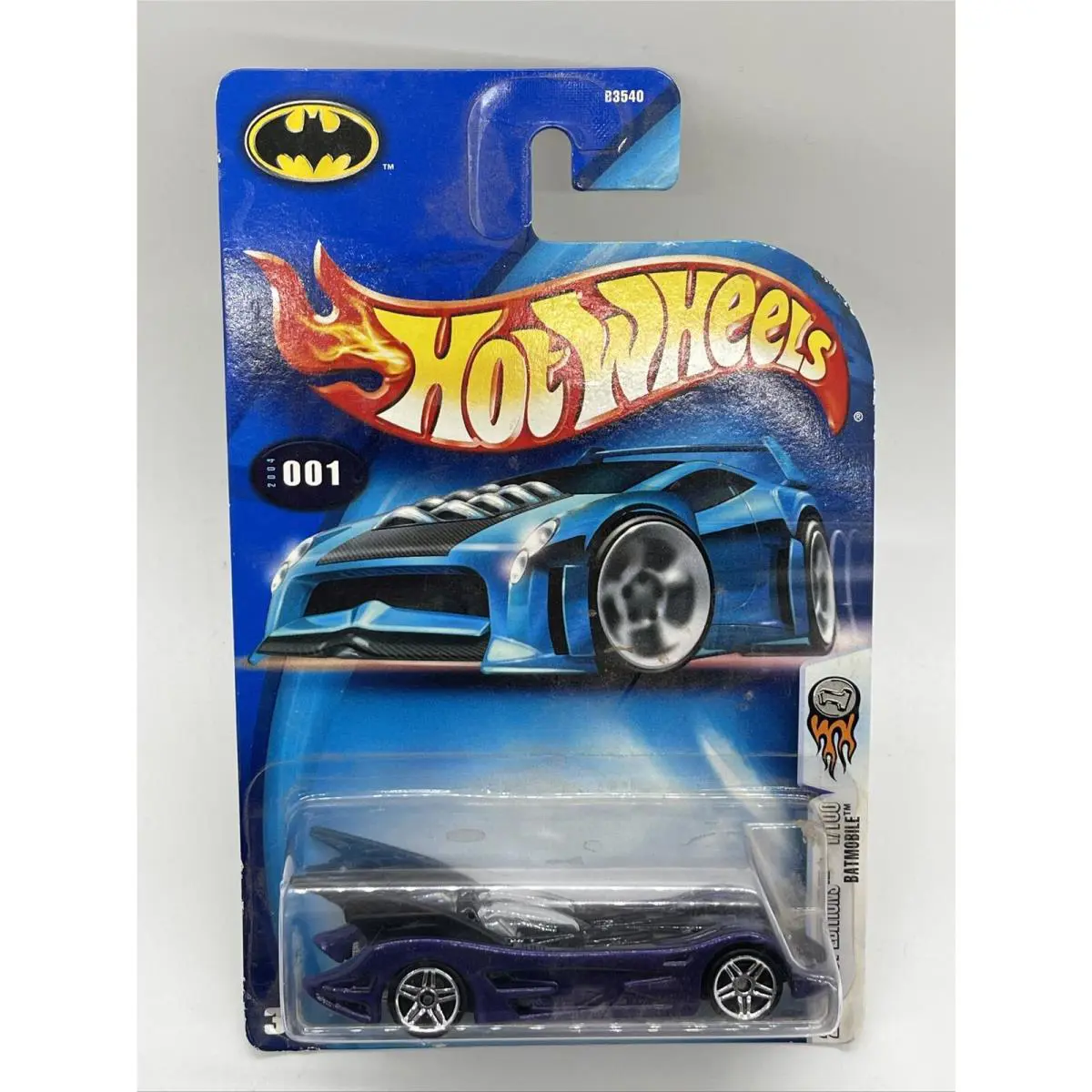 2004 Hot Wheels First Editions 001 Batman Batmobile Car Black Purple