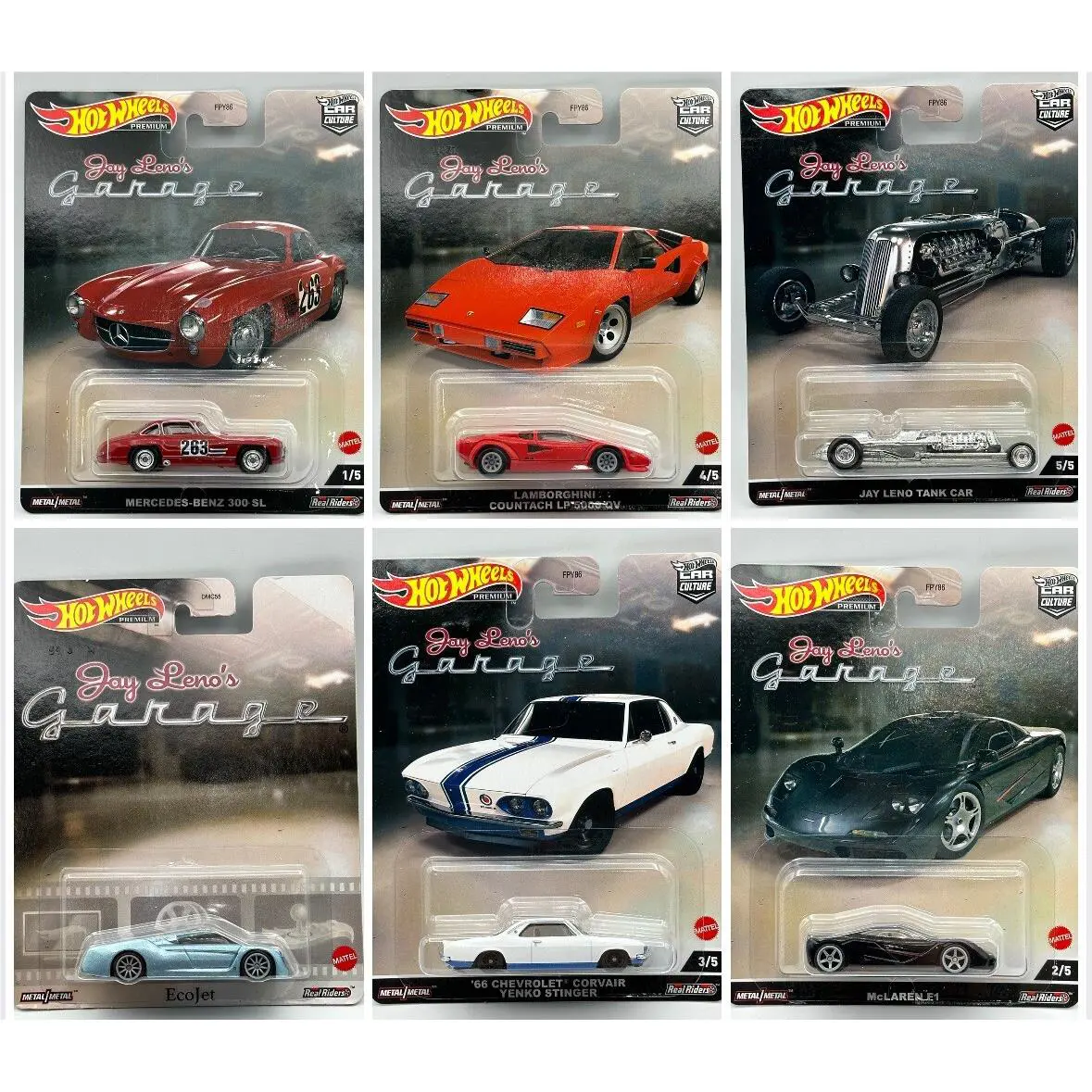Hot Wheels Premium 2022 Car Culture Jay Leno s Garage Set of 5 Plus One Vehicle