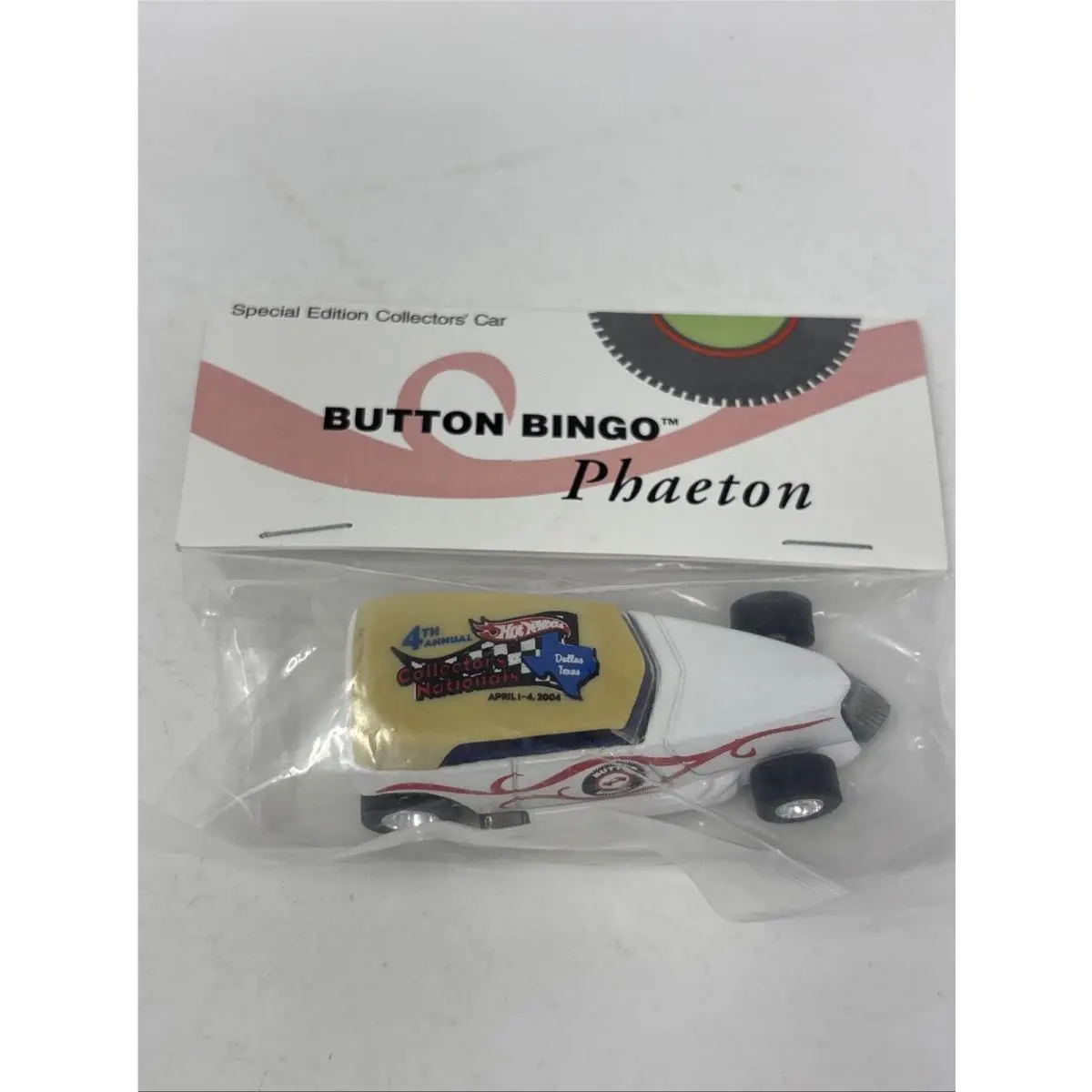 Hot Wheels 4th Annual Collectors Nationals Button Bingo White Phaeton