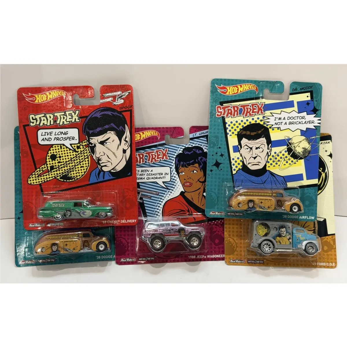 Hot Wheels Star Trek Real Riders - Set of 5