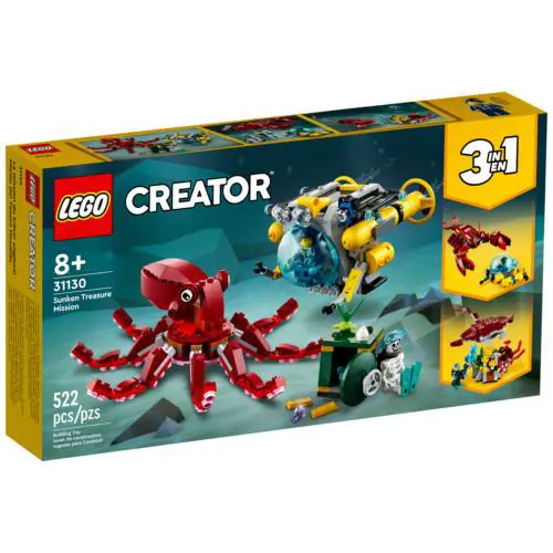Lego Creator 3 IN 1 31130 Sunken Treasure Mission Misb IN Hand