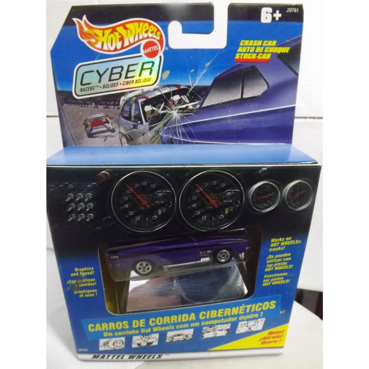 Hot Wheels Rare International Box Cyber Racers Purple Crash Car 1/64