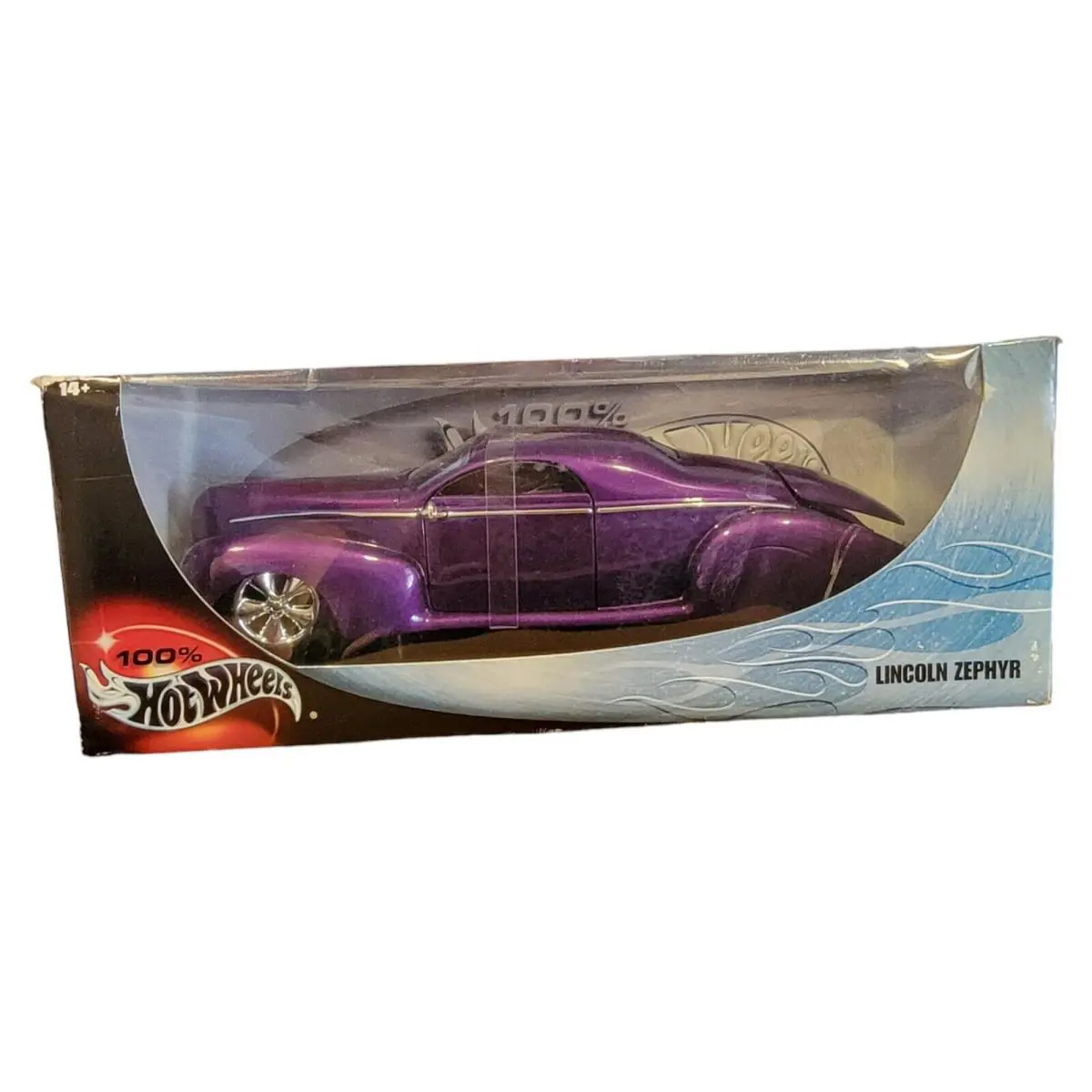 Hot Wheels 1937 Lincoln Zephyr Custom Metallic Purple 1/18 Scale Mounted