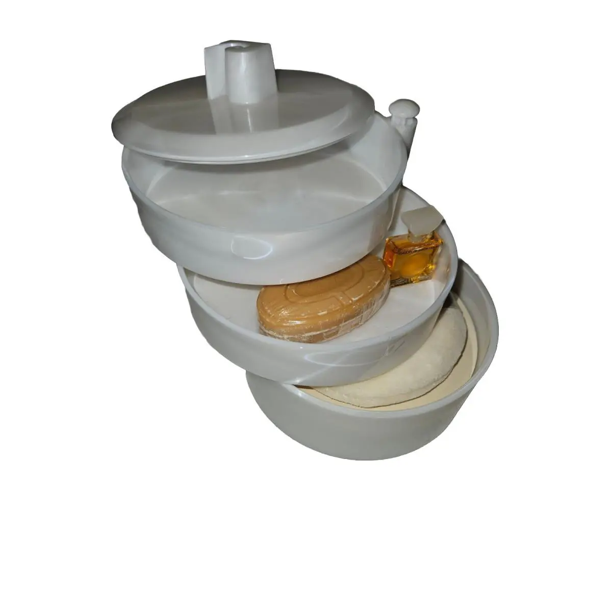 Cardin de  3-Tiered Vanity Set Parfum-soap-powder Vintage by Pierre Cardin