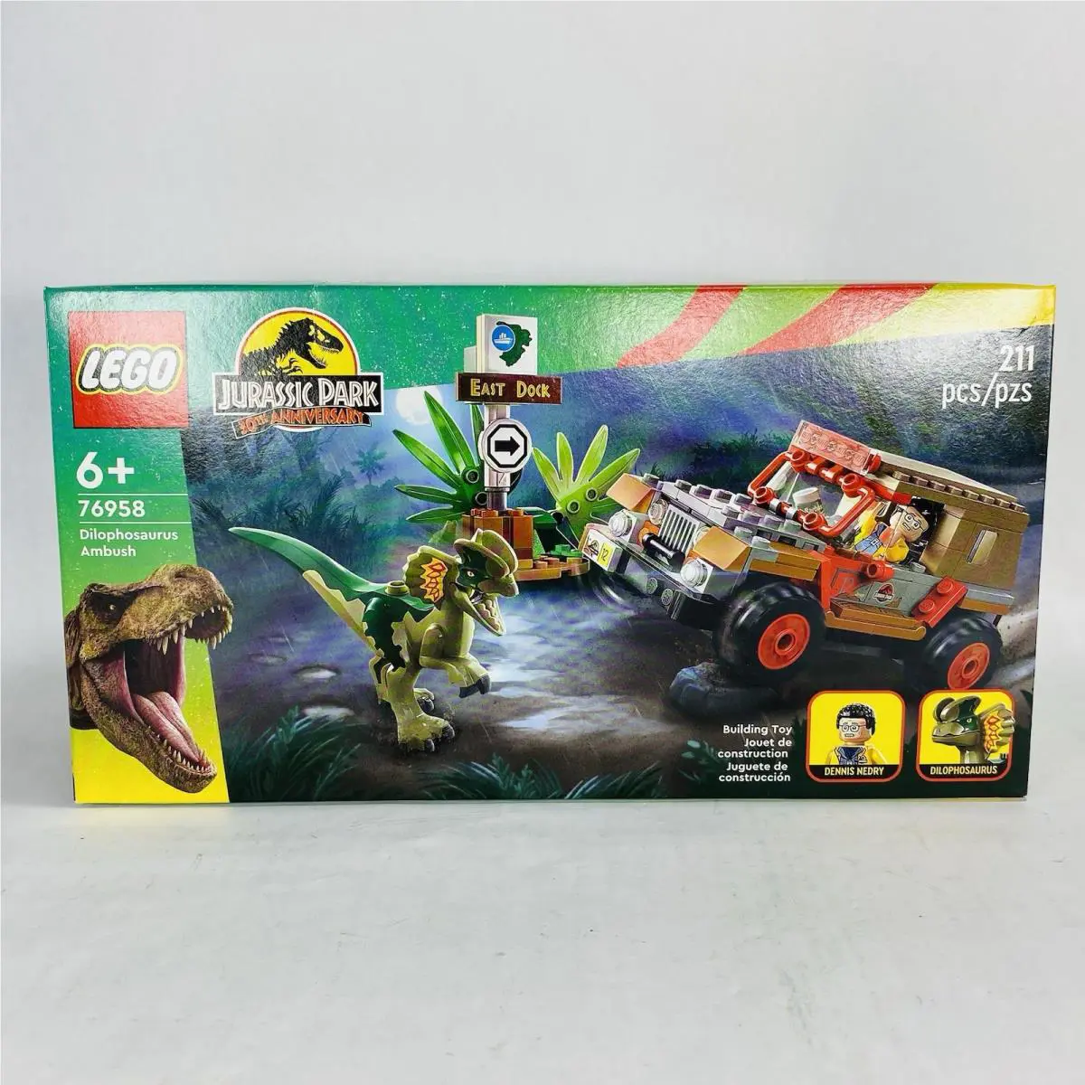 Lego Jurassic Park Dilophosaurus Ambush Build Anniversary Set 76958