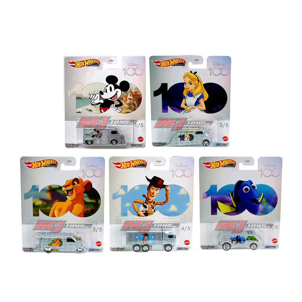 Hot Wheels 2023 Pop Culture Disney 100 Years 1:64 Diecast Cars Set of 5