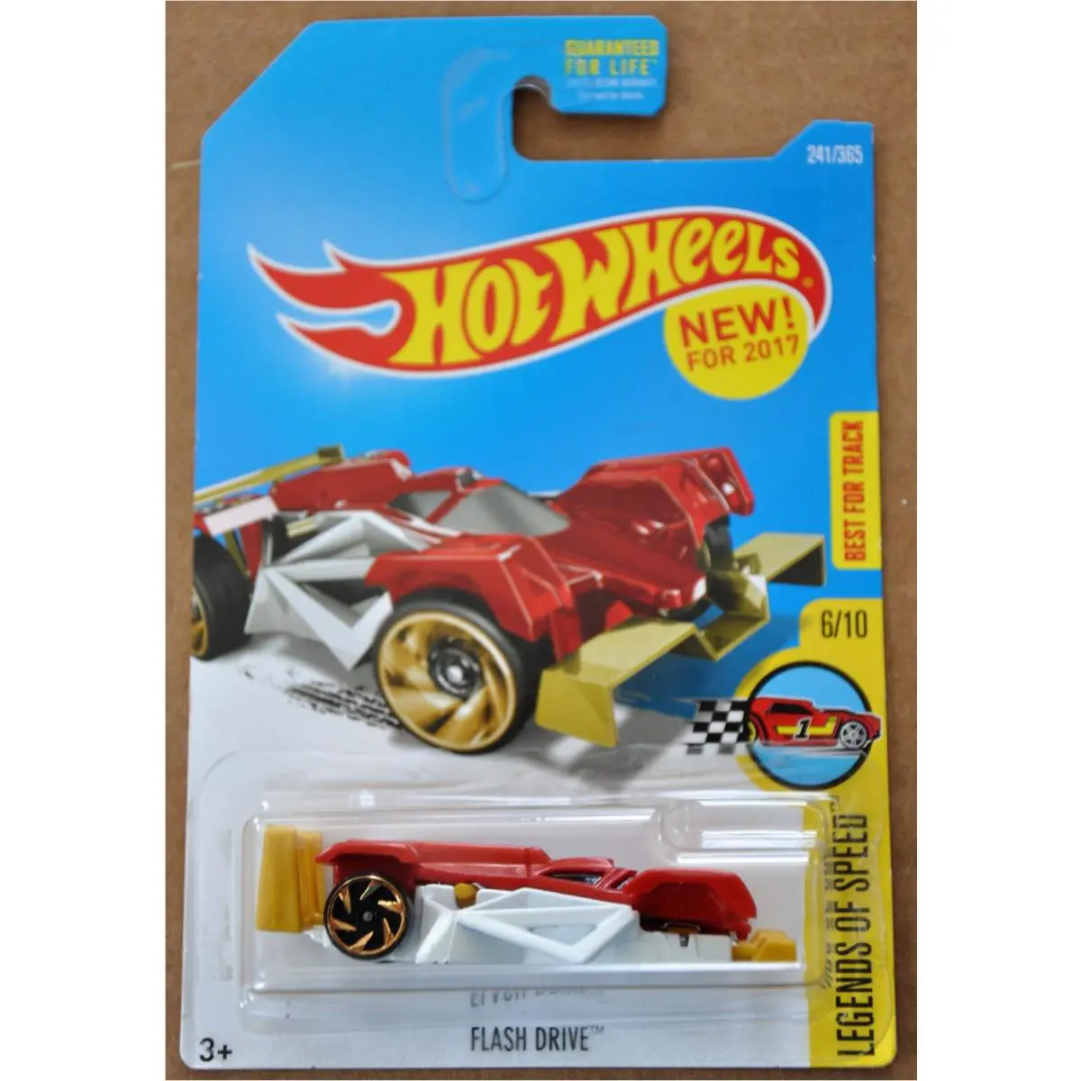 2017 Hot Wheels Flash Drive 241/365 Legends of Speed 6/10 Error Missing Wheels
