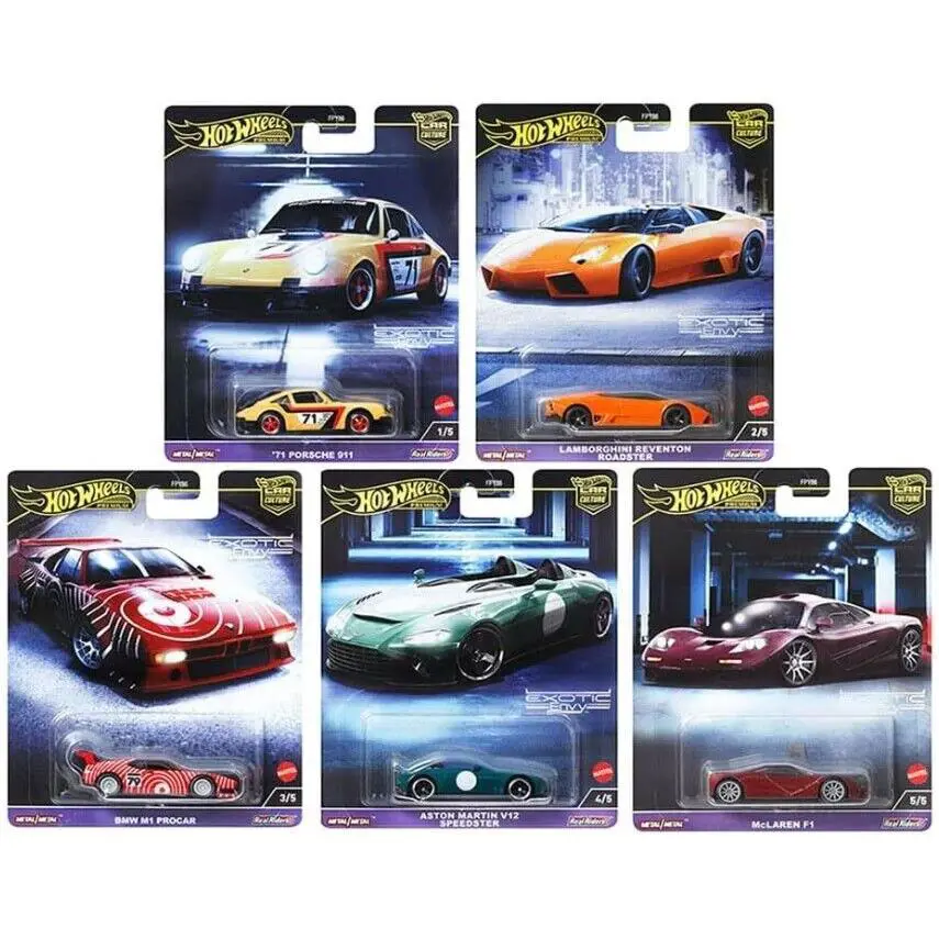 5-PACK Hot Wheels Car Culture Exotic Envy Model Diecast 1:64 -2024 Mix 7 Set