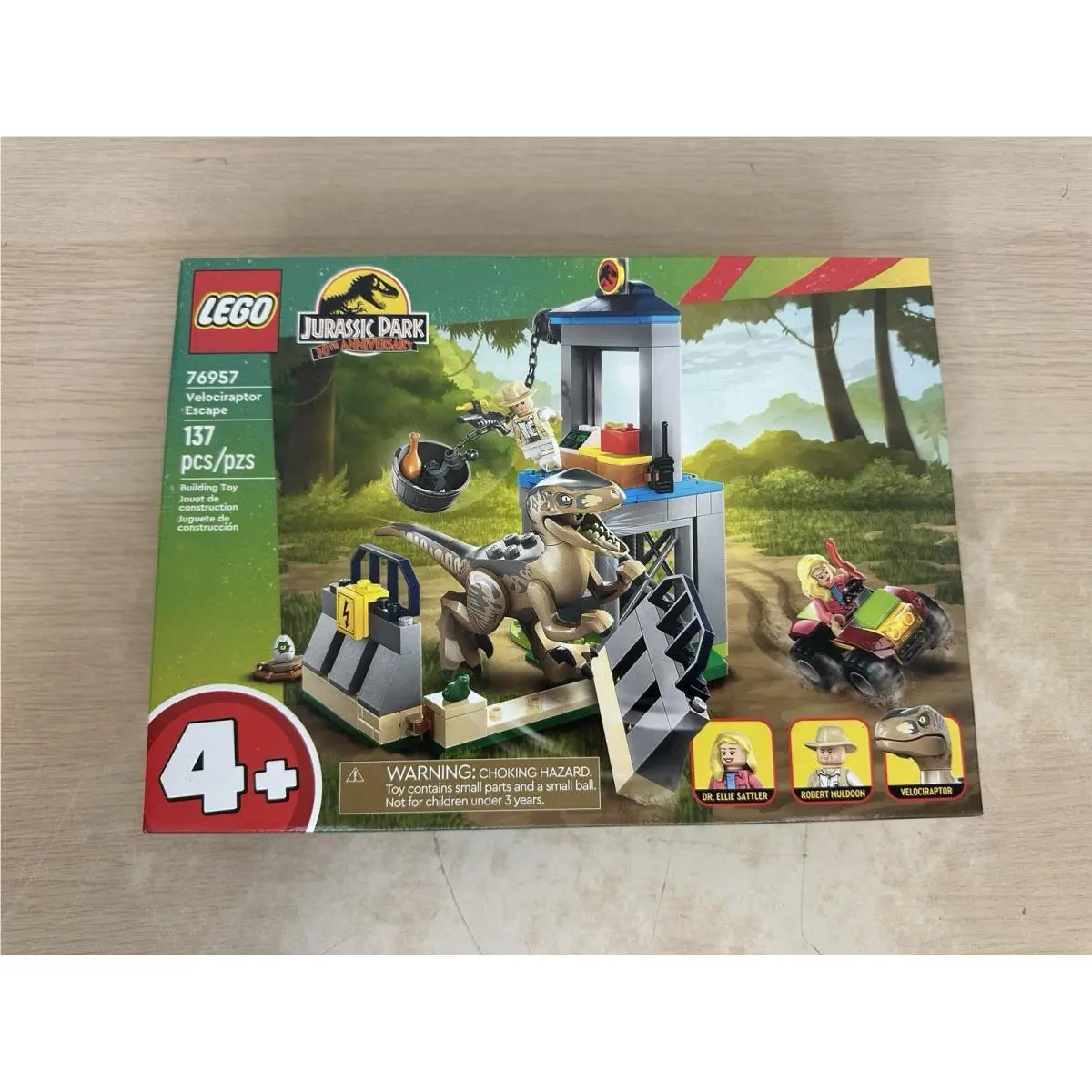 Lego 76957 Jurassic World Velociraptor Escape Building Toy 137 Pcs