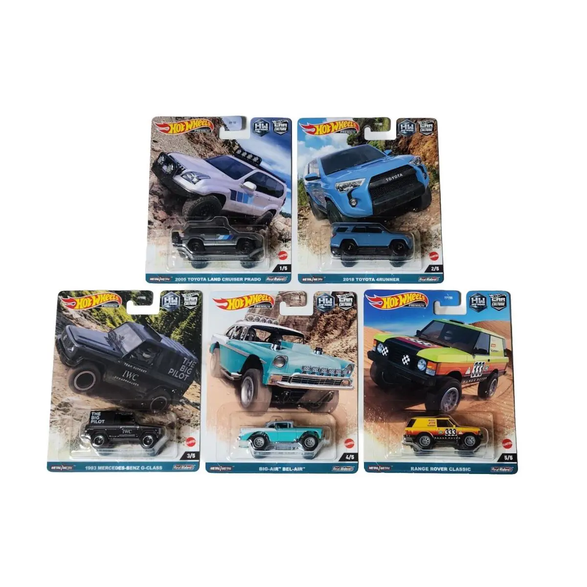 2023 Hot Wheels Premium Car Culture HW Off Road Complete 5 Piece Set 1:64