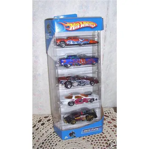 Vintage 2005 Hot Wheels Wild Cat Tigers Car Set of Five Mip