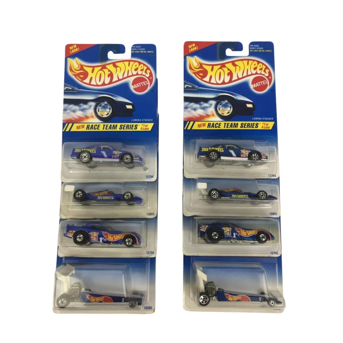 2 x Hot Wheels Race Team Series Complete Set Lumina Side-splitter Dragster 500