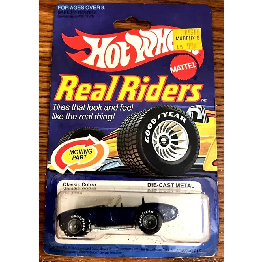 Hot-wheels 4369 Real Riders 1982 Classic Cobra Blue White Stripes Car 1:64
