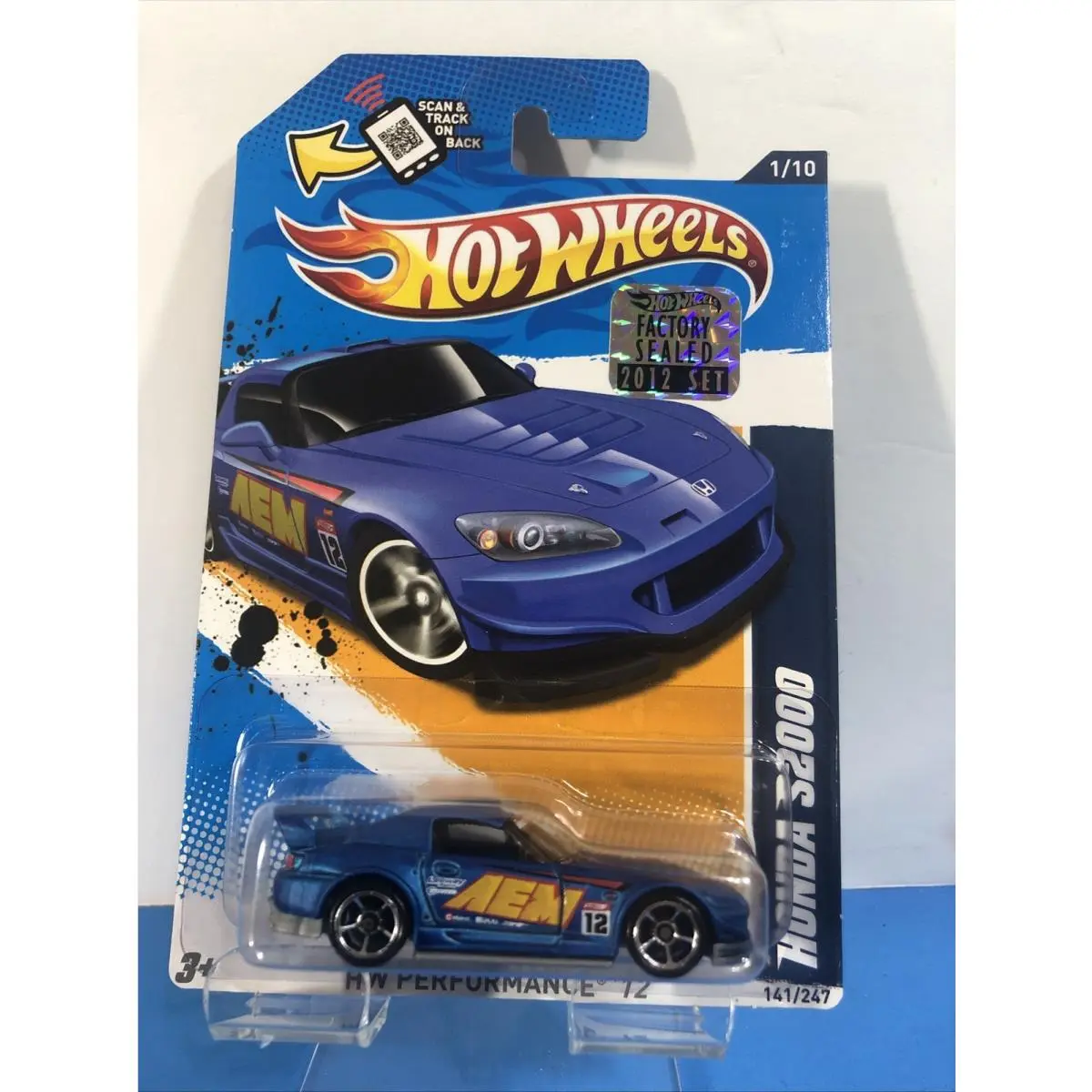 2012 Hot Wheels Honda S2000 Blue Great Card Walmart Windshield - Blue