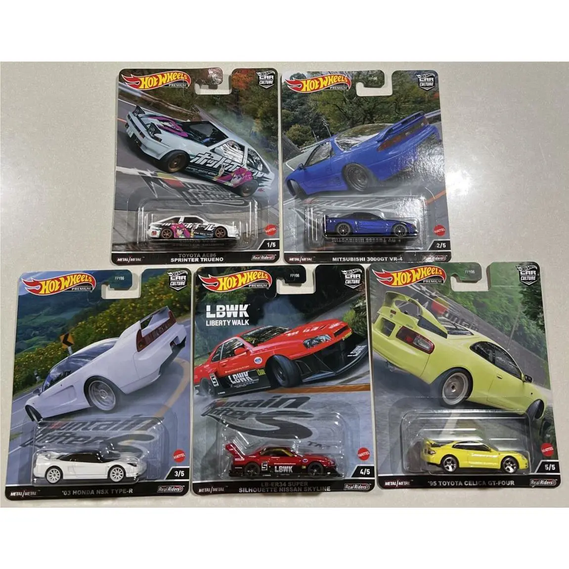 2022 Hot Wheels Premium Car Culture Mountain Drifters Set of 5 FPY86-957L