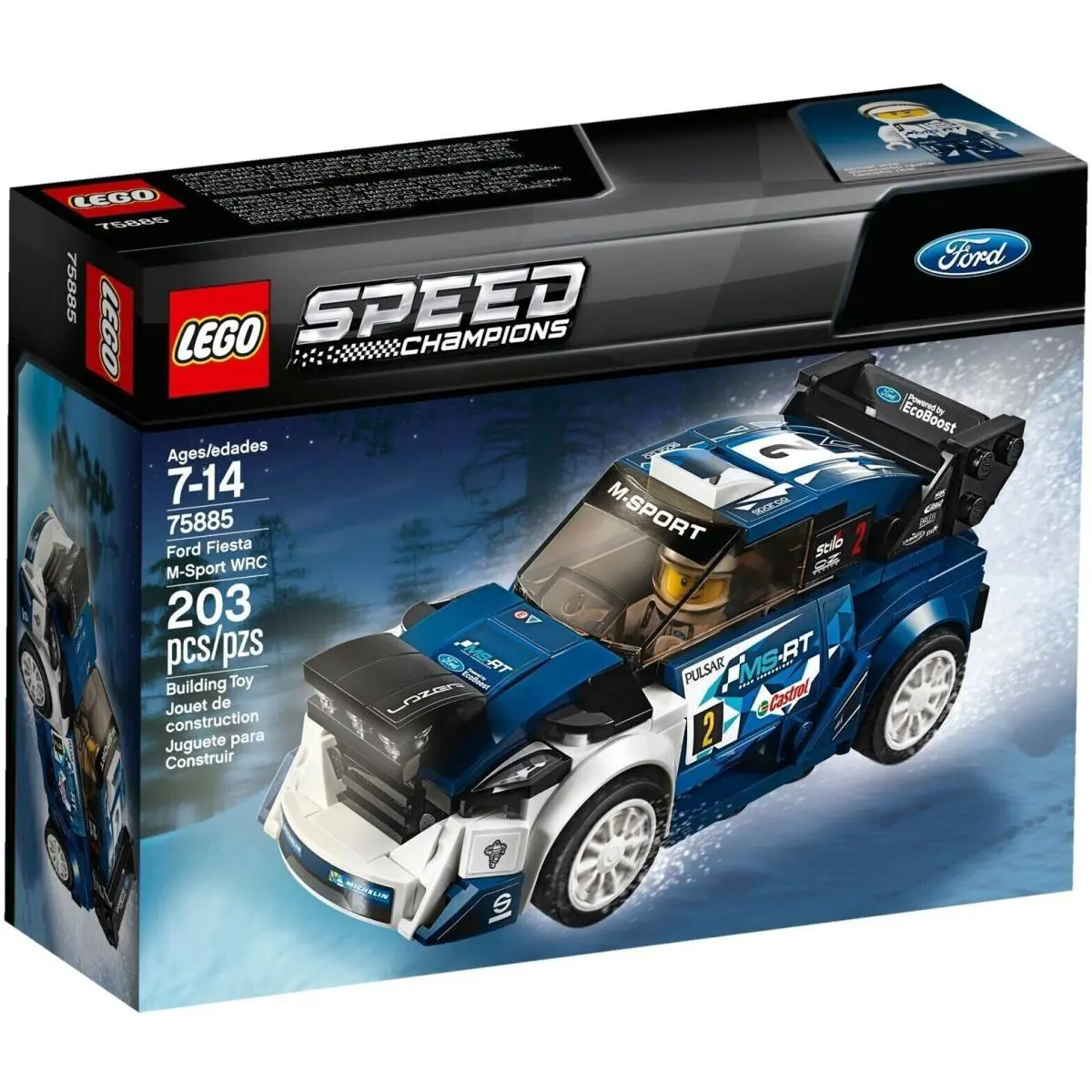 Lego 75885 Speed Champions Ford Fiesta M-sport Wrc 2018 Rally Race Car
