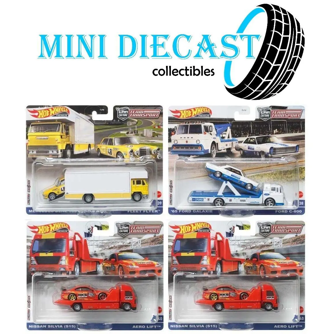 Hot Wheels 2022 Car Culture Team Transport Set OF 4 Case J 1:64 Scale FLF56-956P
