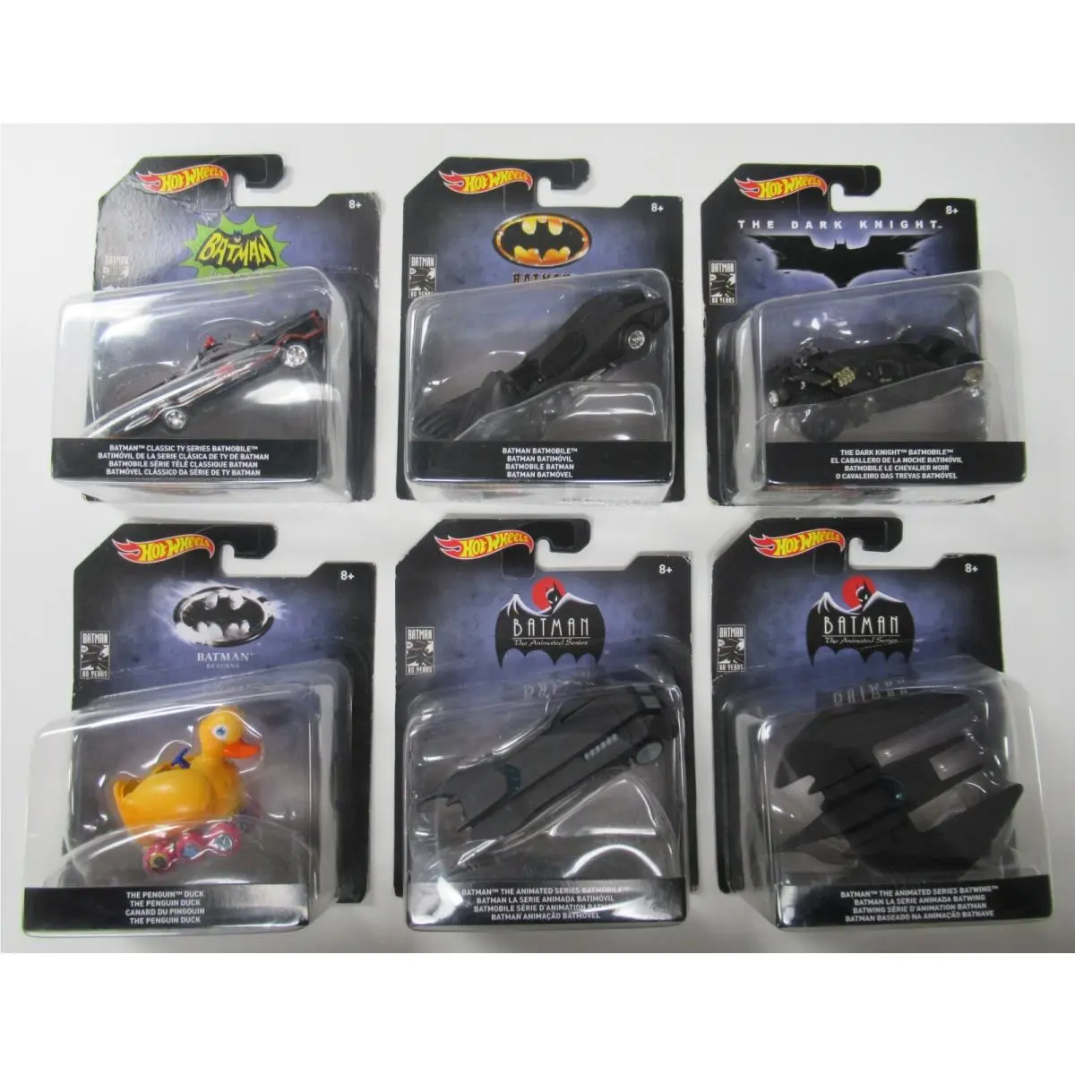 2018 Hot Wheels Batman 80 Years Batmobile Penguin Batwing Complete 6 Car Set