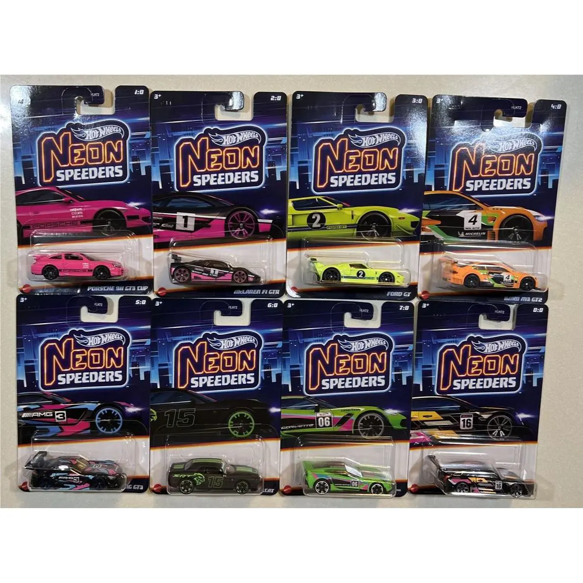 2024 Hot Wheels Neon Speeders Series 2 1-8 Full Set