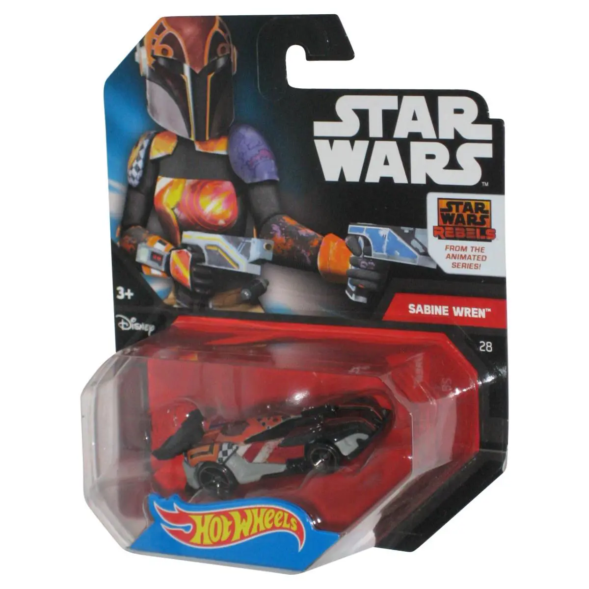 Star Wars Rebels Hot Wheels 2014 Mattel Sabine Wren Character Car Toy