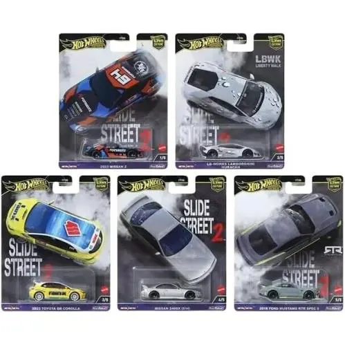 5-PACK Hot Wheels Car Culture Slide Street 2 1:64 Diecast - 2024 Mix 8 Set