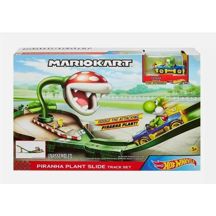 Hot Wheels Mario Kart - Piranha Plant Slidecircuit Track Set w/ Green Yoshi
