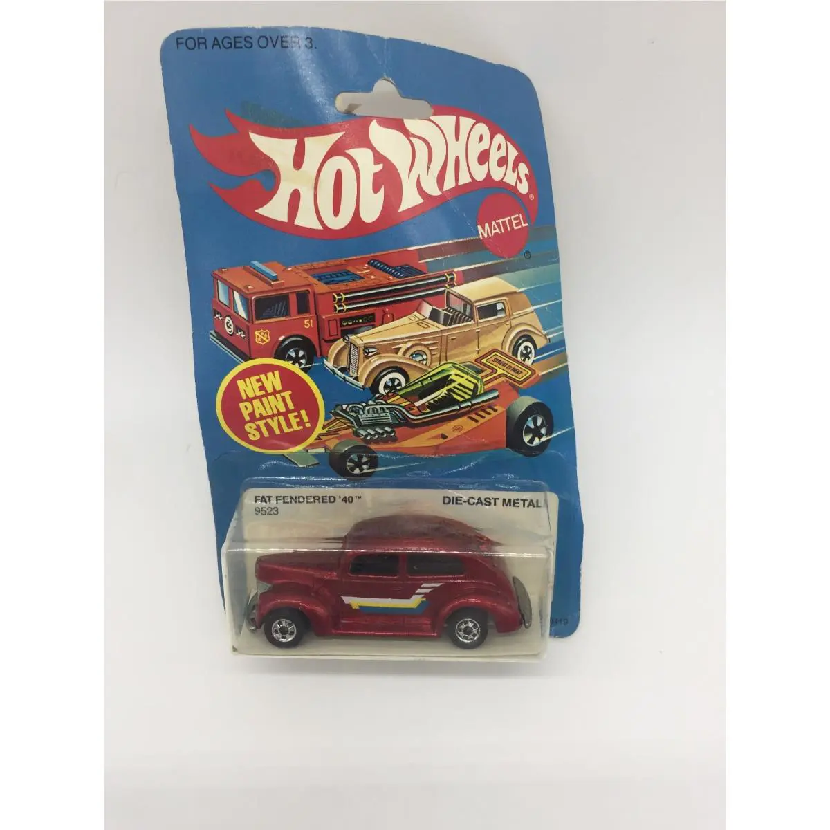 Hot Wheels Vintage Fat Fendered `40 9523 Never Removed From Pack 1982 Red 1:64