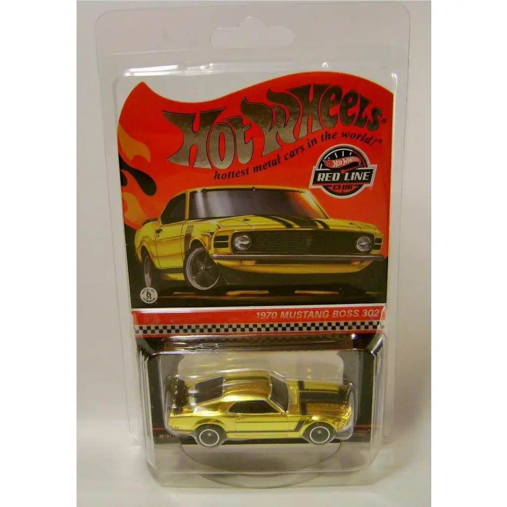 1970 `70 Ford Mustang Boss 302 Yellow Red Line Club Car Rlc Hot Wheels 2024