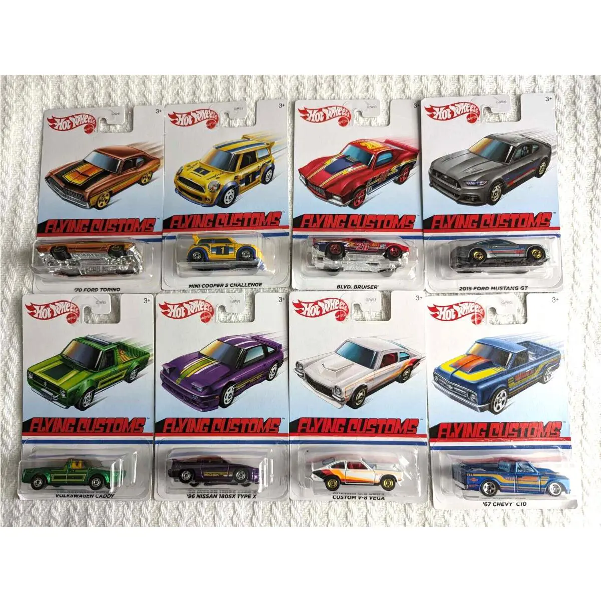 Hot Wheels 2019 Flying Customs GJW93 Complete 8 Car Set
