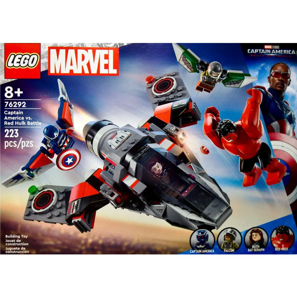 Lego Marvel Captain America vs Red Hulk 76292 – 223 Pieces - Jet + 4 Minifigs