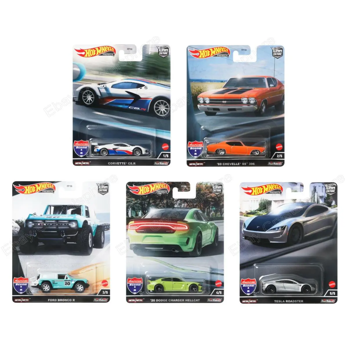 Hot Wheels Premium Car Culture 2022 - American Scene - 957J Set of 5 - In Stock