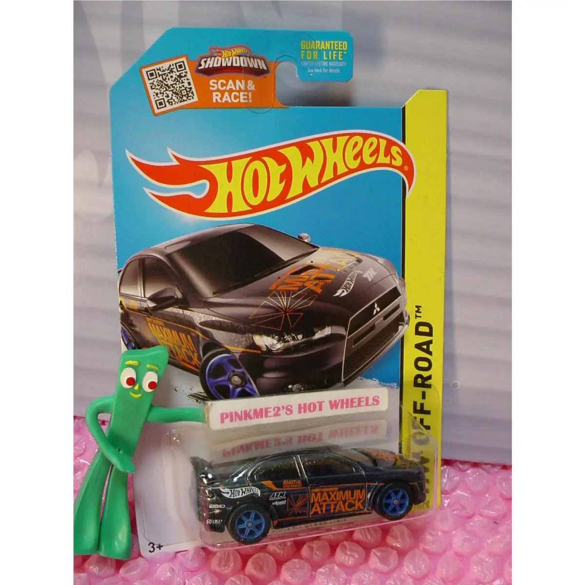 Super Treasure Hunt$ 2008 Lancer Evolution 77 Black 2015 Hot Wheels W/protector