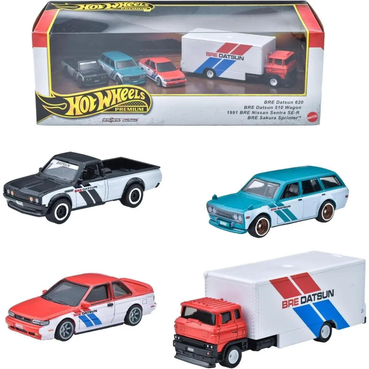 Hot Wheels Toy Cars Fast and Furious Bundle Set of 5 Die-cast 1:64 Scale Toy C - Red, Blue