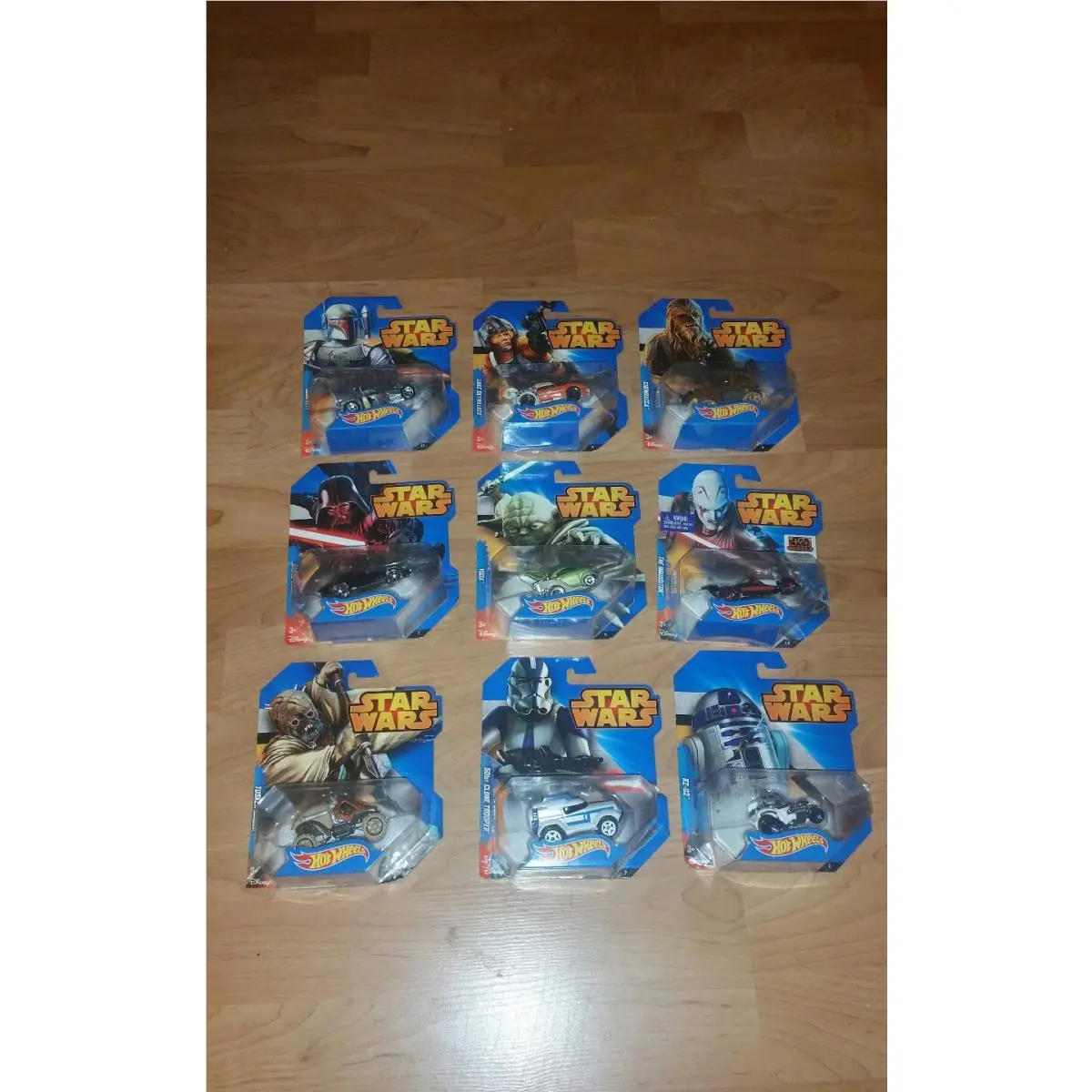 Set of Nine Hot Wheels Star Wars Cars Nip