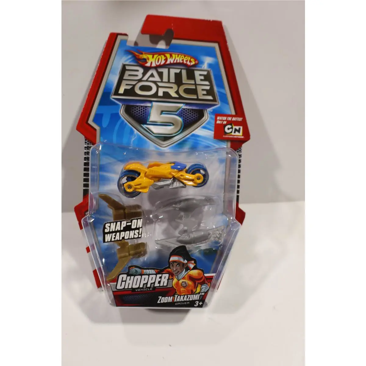 Hot Wheels Battle Force 5 Chopper Zoom Takazumi Snap On Weapons 1/64 Vhtf - Gold & Red