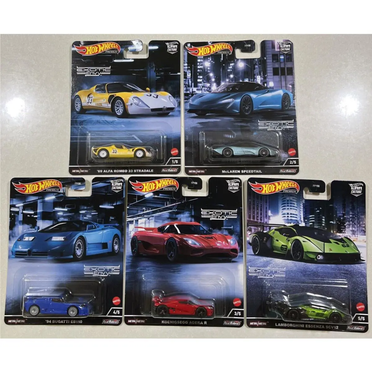 2022 Hot Wheels Premium Car Culture - Exotic Envy - 5 Car Set Vhtf