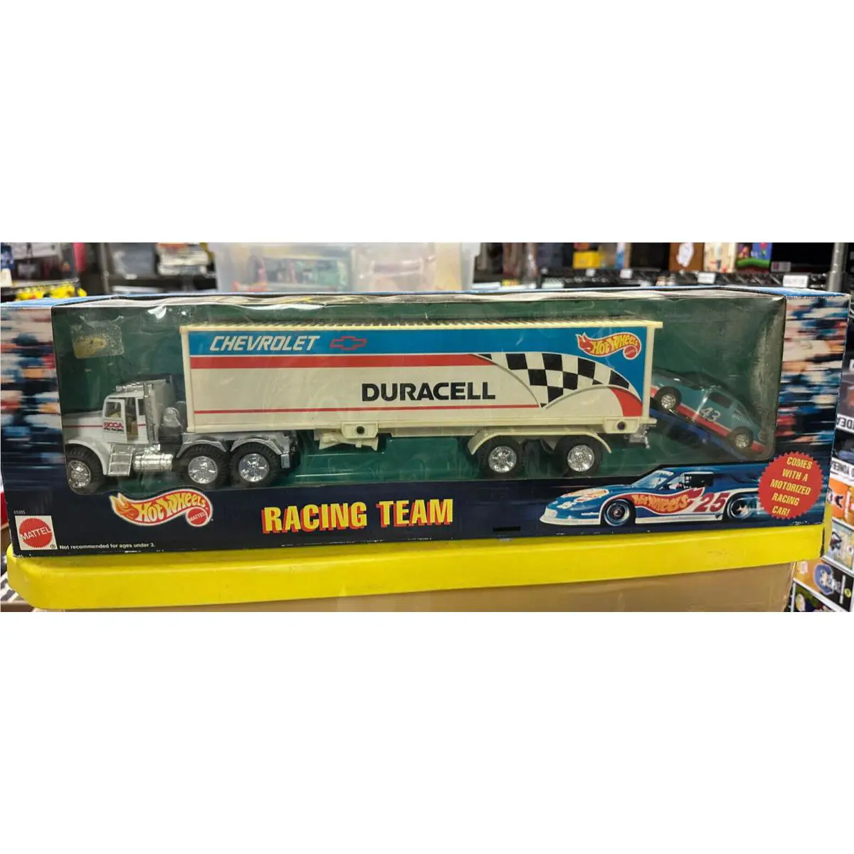 Hot Wheels Chevrolet Duracell Racing Team Truck Trailer and Motorized Car