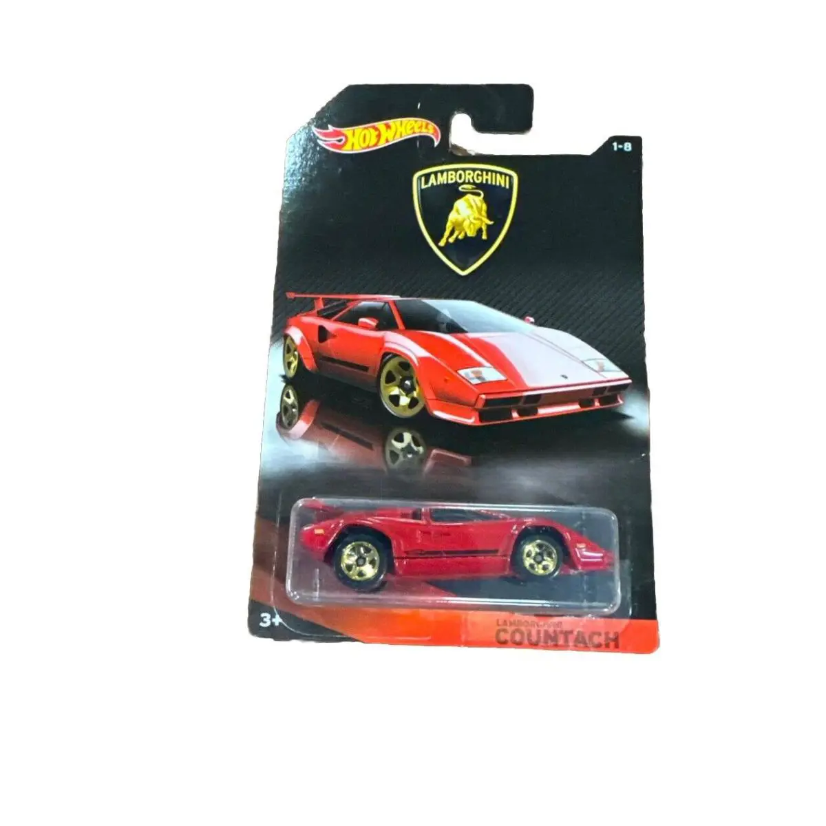 Hot Wheels Lamborghini Series Lamborghini Countach Red W/gold 5 Spoke