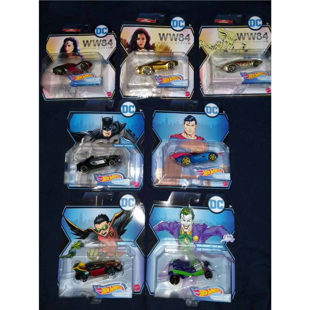 2020 Hot Wheels DC Comics Character Cars Complete Set 7 3-1st Appearances G67
