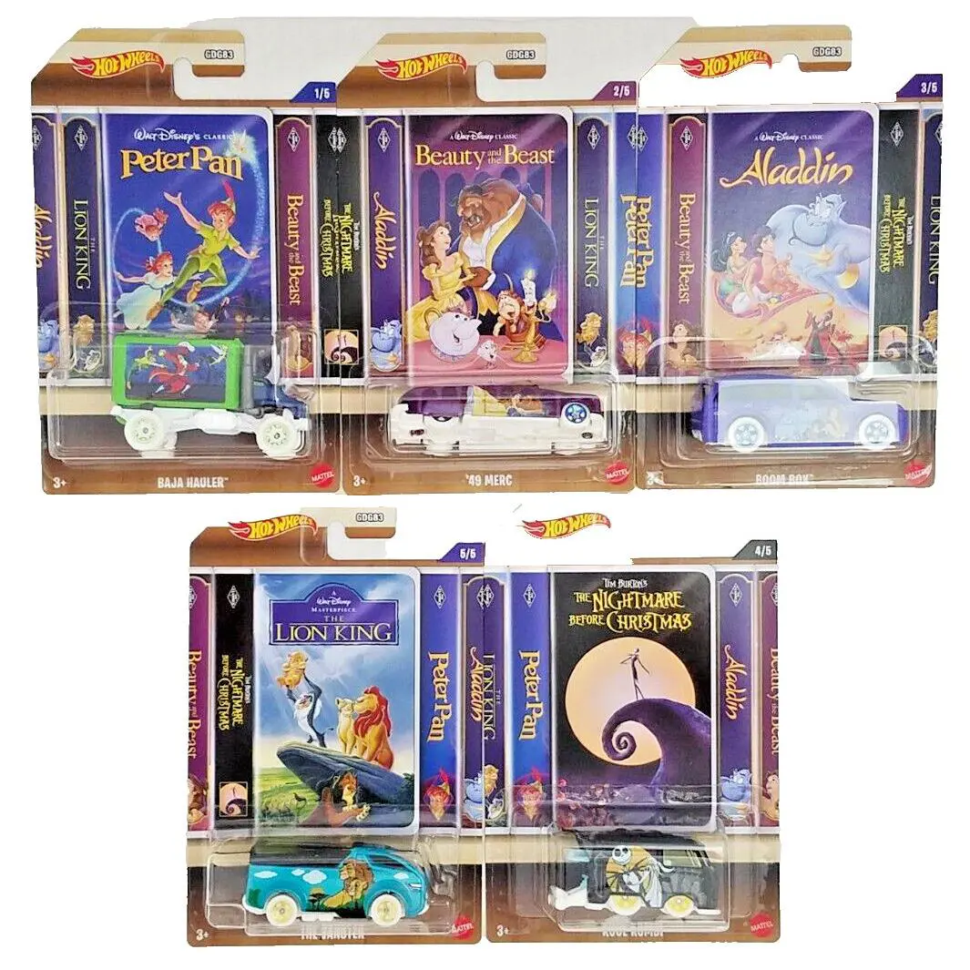 Hot Wheels Pop Culture Disney Classics Set of 5 Cars Nightmare Before Christmas+