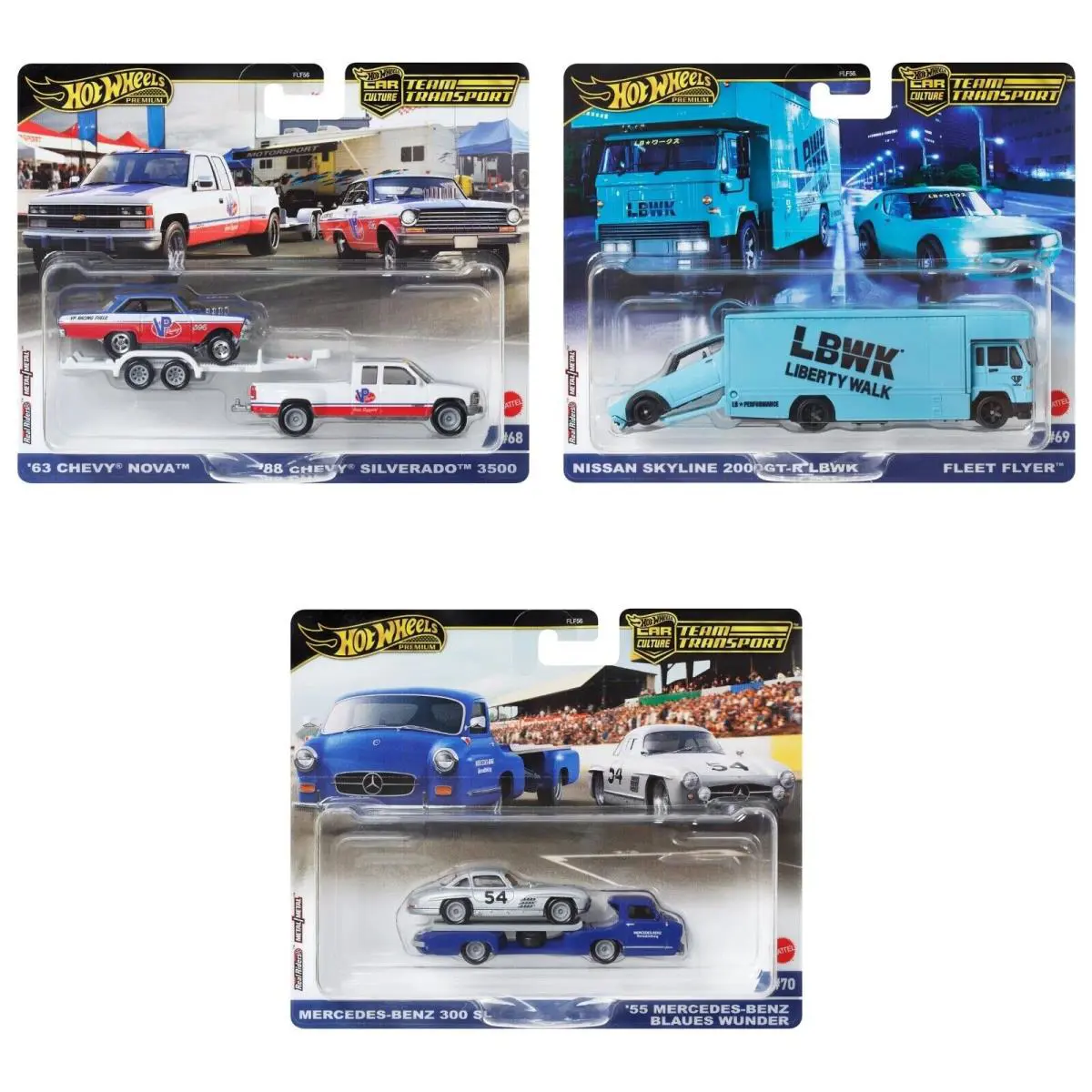 Hot Wheels 2024 Car Culture Team Transport C Case Set of 3 Cars FLF56-957C