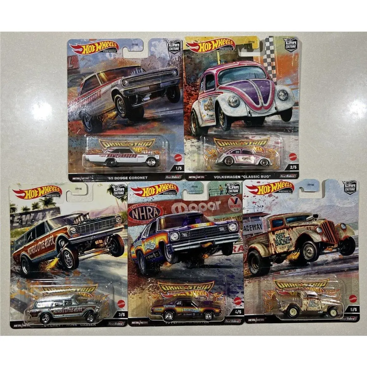 2023 Hot Wheels Car Culture Drag Strip Set Of 5 Cars