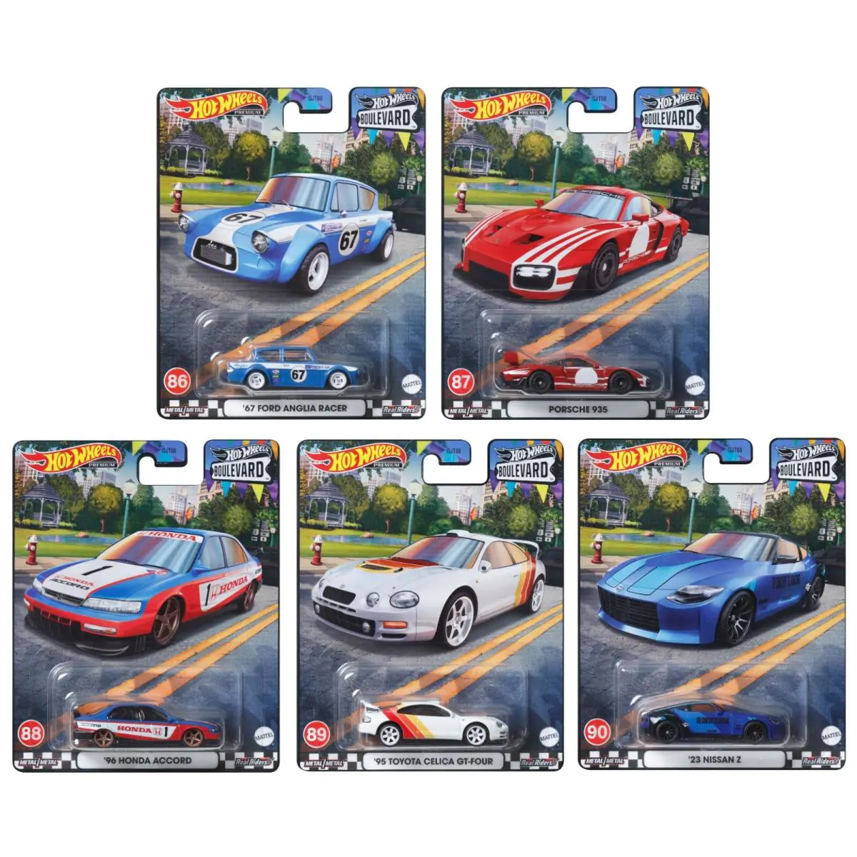 2023 Hot Wheels Premium Boulevard T Case 5 Cars Set GJT68-979T