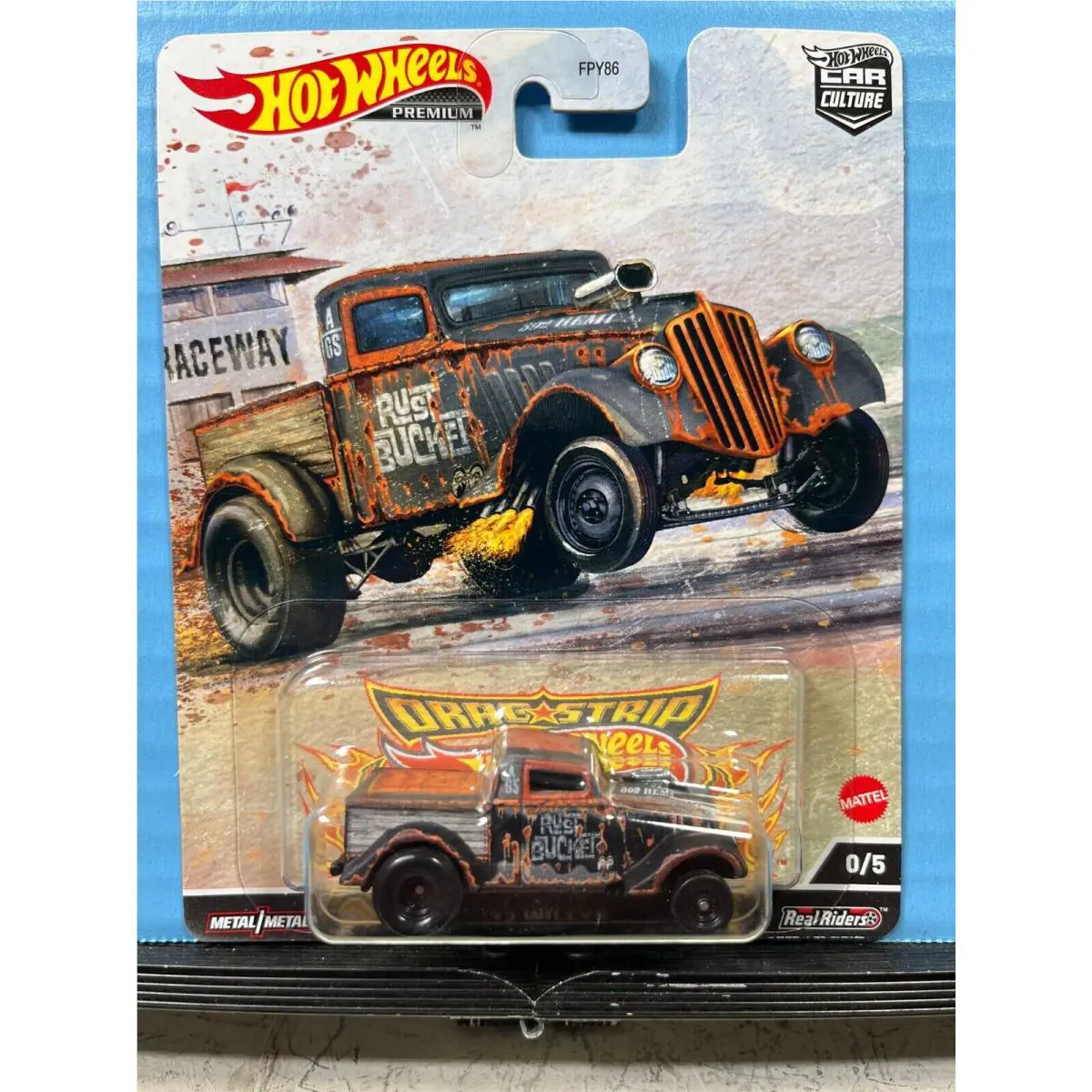 1/64 Hot Wheels Drag Strip Demons 1933 Willys Pickup Rust Bucket Black Chase Car